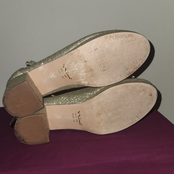 Nina Daylin Girls Gold Glitter Dress Shoes Size 6 Girls Size 8 Women - Picture 7 of 7